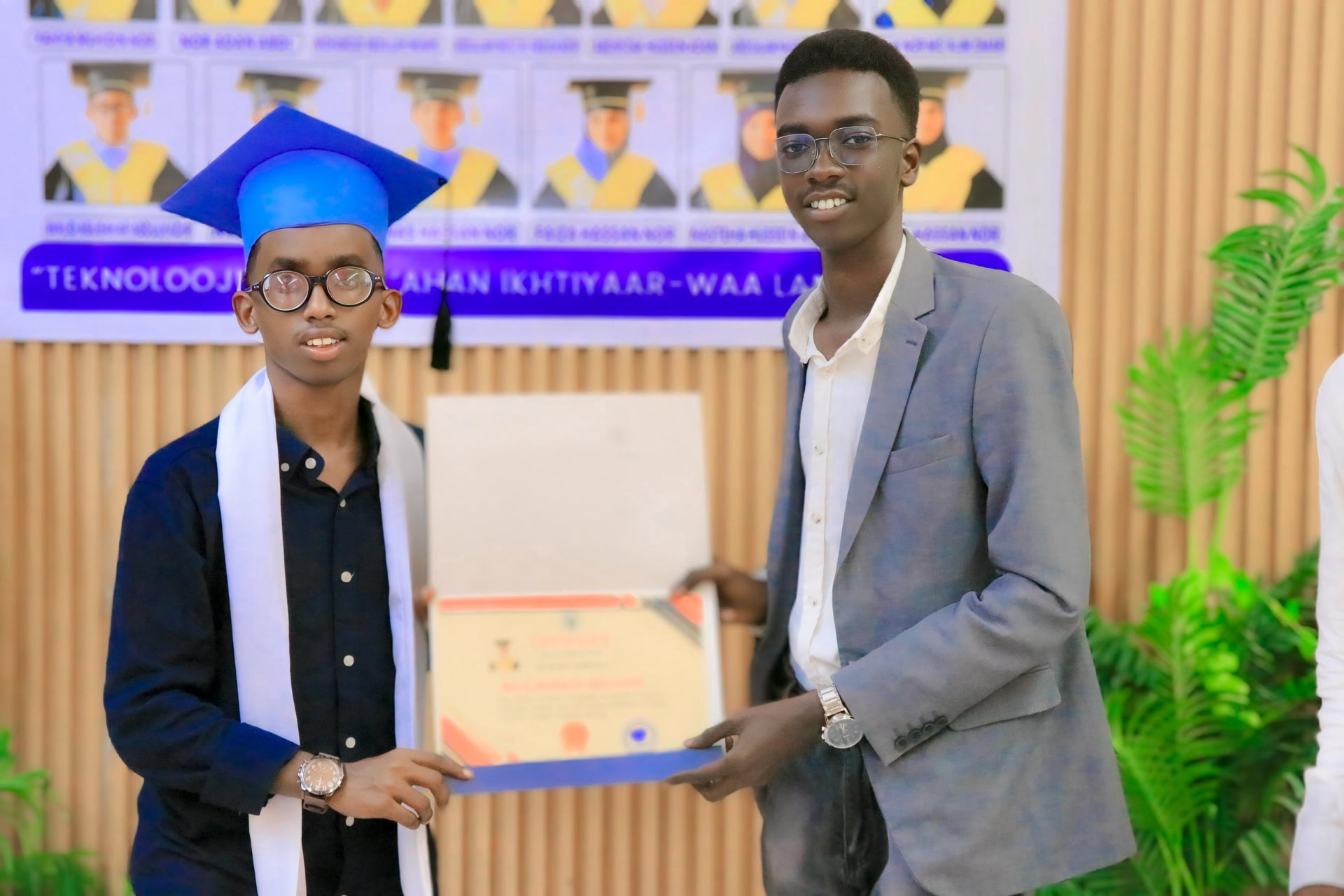 Student receiving a certificate